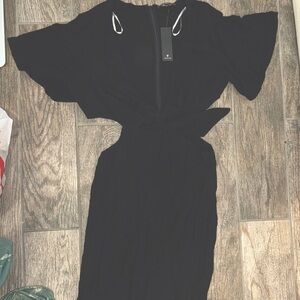 Black tie chest midi dress